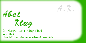 abel klug business card